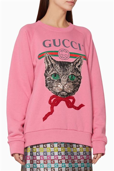 gucci cat sweater pink|pink Gucci sweatshirt.